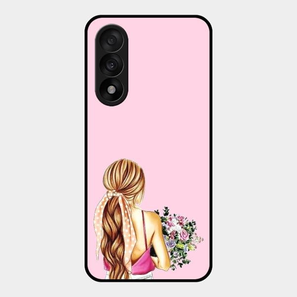 Styles Girl With Flower Glass Case For Oneplus Nord 5 5G