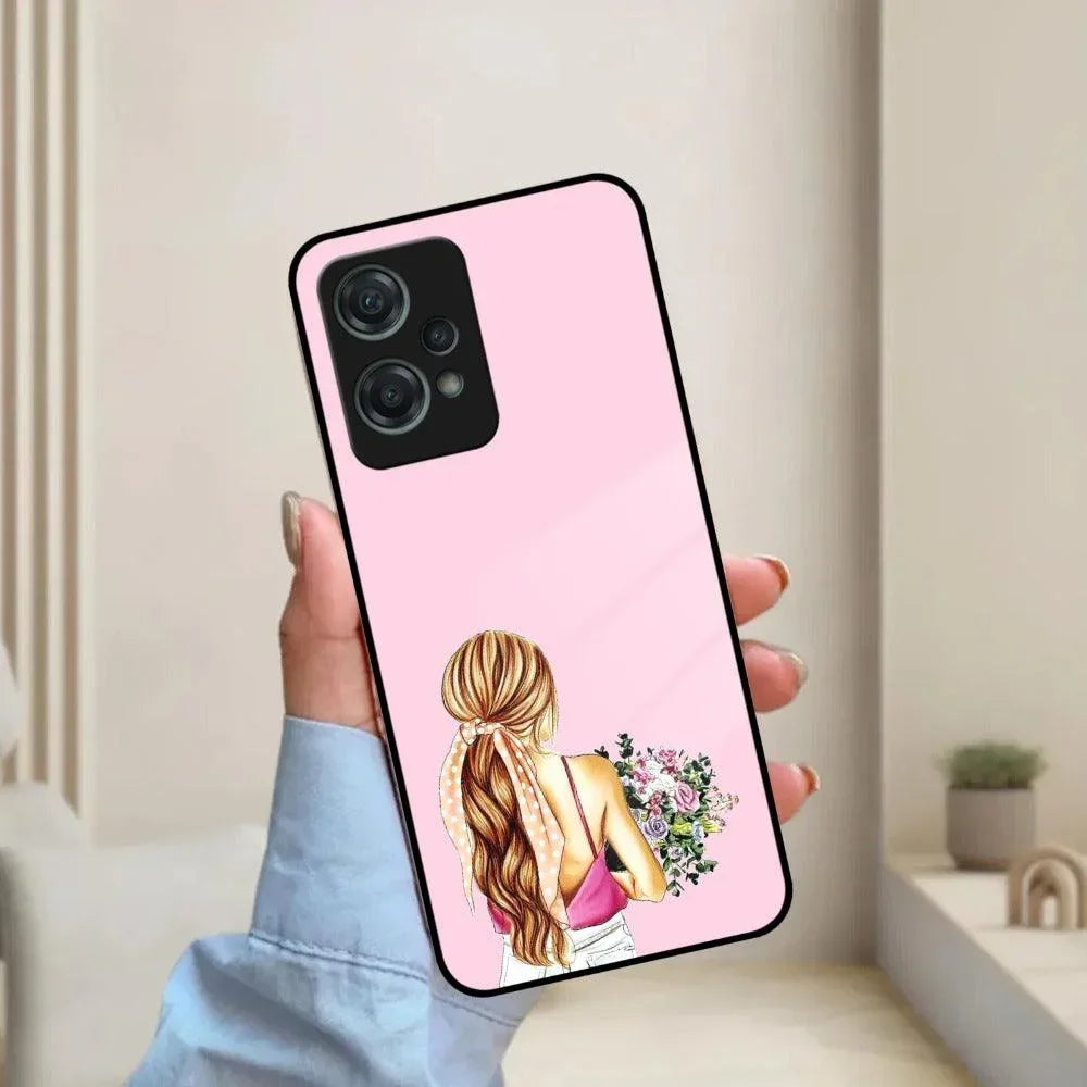 Styles Girl With Flower Glass Case For OnePlus - ShopOnCliQ