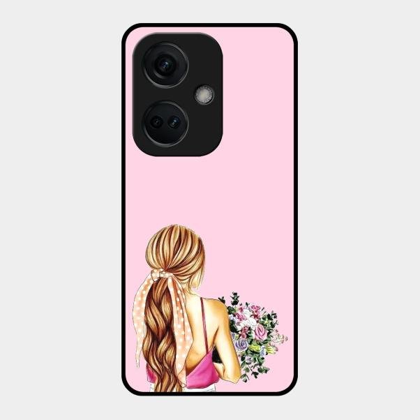 Styles Girl With Flower Glass Case For Oneplus Nord Ce 3 5G