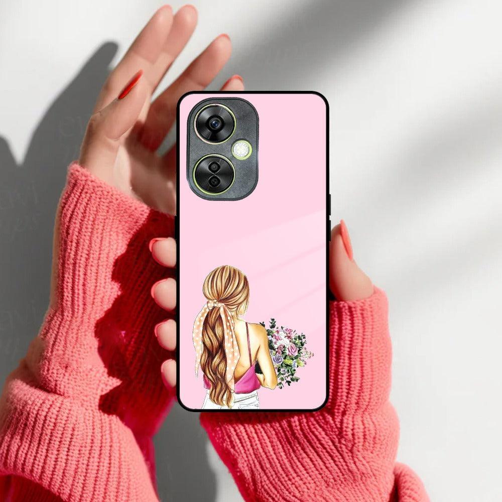 Styles Girl With Flower Glass Case For OnePlus - ShopOnCliQ