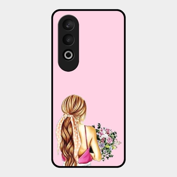 Styles Girl With Flower Glass Case For Oneplus Nord Ce 4 5G