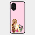 Styles Girl With Flower Glass Case For Oppo A38