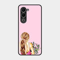 Styles Girl With Flower Glass Case For Oppo A5 5G