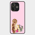 Styles Girl With Flower Glass Case For Oppo A5 Pro 5G