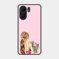 Styles Girl With Flower Glass Case For Oppo A5X 5G