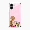 Styles Girl With Flower Glass Case For Oppo A6X 5G