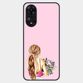 Styles Girl With Flower Glass Case For Oppo A78 5G