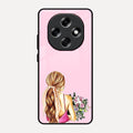 Styles Girl With Flower Glass Case For Oppo F31 Pro 5G