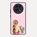 Styles Girl With Flower Glass Case For Oppo F31 Pro Plus 5G