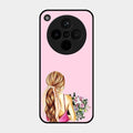 Styles Girl With Flower Glass Case For Oppo Find X8 5G