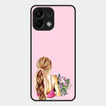 Styles Girl With Flower Glass Case For Oppo K13 5G