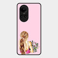 Styles Girl With Flower Glass Case For Oppo Reno 10 Pro 5G