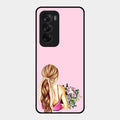 Styles Girl With Flower Glass Case For Oppo Reno 12 5G