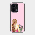 Styles Girl With Flower Glass Case For Oppo Reno 13 5G