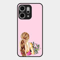 Styles Girl With Flower Glass Case For Oppo Reno 14 Pro 5G