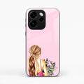 Styles Girl With Flower Glass Case For Oppo Reno 15C 5G