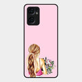 Styles Girl With Flower Glass Case For Oppo Reno 7 5G
