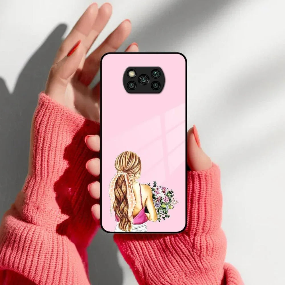 Styles Girl With Flower Glass Case For Poco - ShopOnCliQ