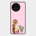 Styles Girl With Flower Glass Case For Realme 11 5G