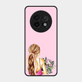 Styles Girl With Flower Glass Case For Realme 13 Plus 5G