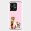 Styles Girl With Flower Glass Case For Realme 15 Pro 5G