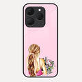 Styles Girl With Flower Glass Case For Realme 15T 5G
