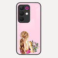 Styles Girl With Flower Glass Case For Realme 15X 5G