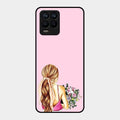 Styles Girl With Flower Glass Case For Realme 8 Pro