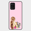 Styles Girl With Flower Glass Case For Realme 9 5G