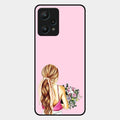 Styles Girl With Flower Glass Case For Realme 9 Pro 5G