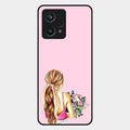 Styles Girl With Flower Glass Case For Realme 9 Pro Plus 5G
