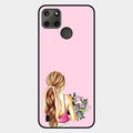 Styles Girl With Flower Glass Case For Realme C21Y