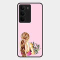 Styles Girl With Flower Glass Case For Realme C75 5G