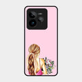Styles Girl With Flower Glass Case For Realme Gt 7 Pro