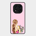 Styles Girl With Flower Glass Case For Redmi Note 15 Pro Plus 5G