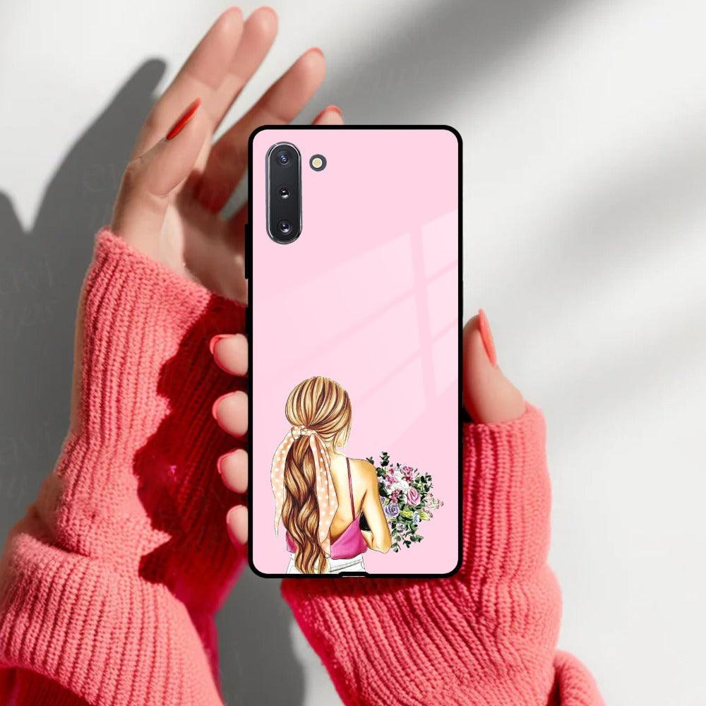 Styles Girl With Flower Glass Case For Samsung - ShopOnCliQ