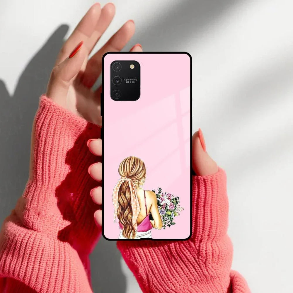 Styles Girl With Flower Glass Case For Samsung - ShopOnCliQ