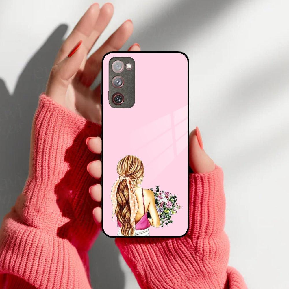 Styles Girl With Flower Glass Case For Samsung - ShopOnCliQ