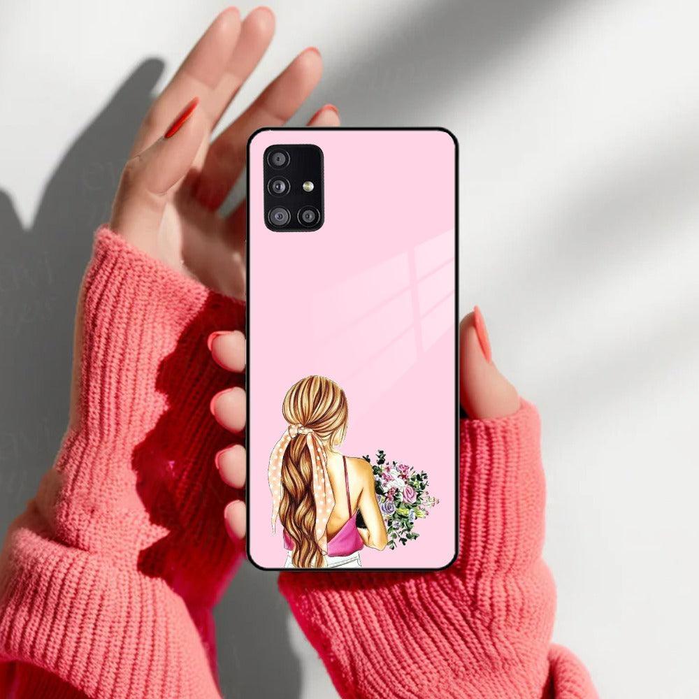 Styles Girl With Flower Glass Case For Samsung - ShopOnCliQ