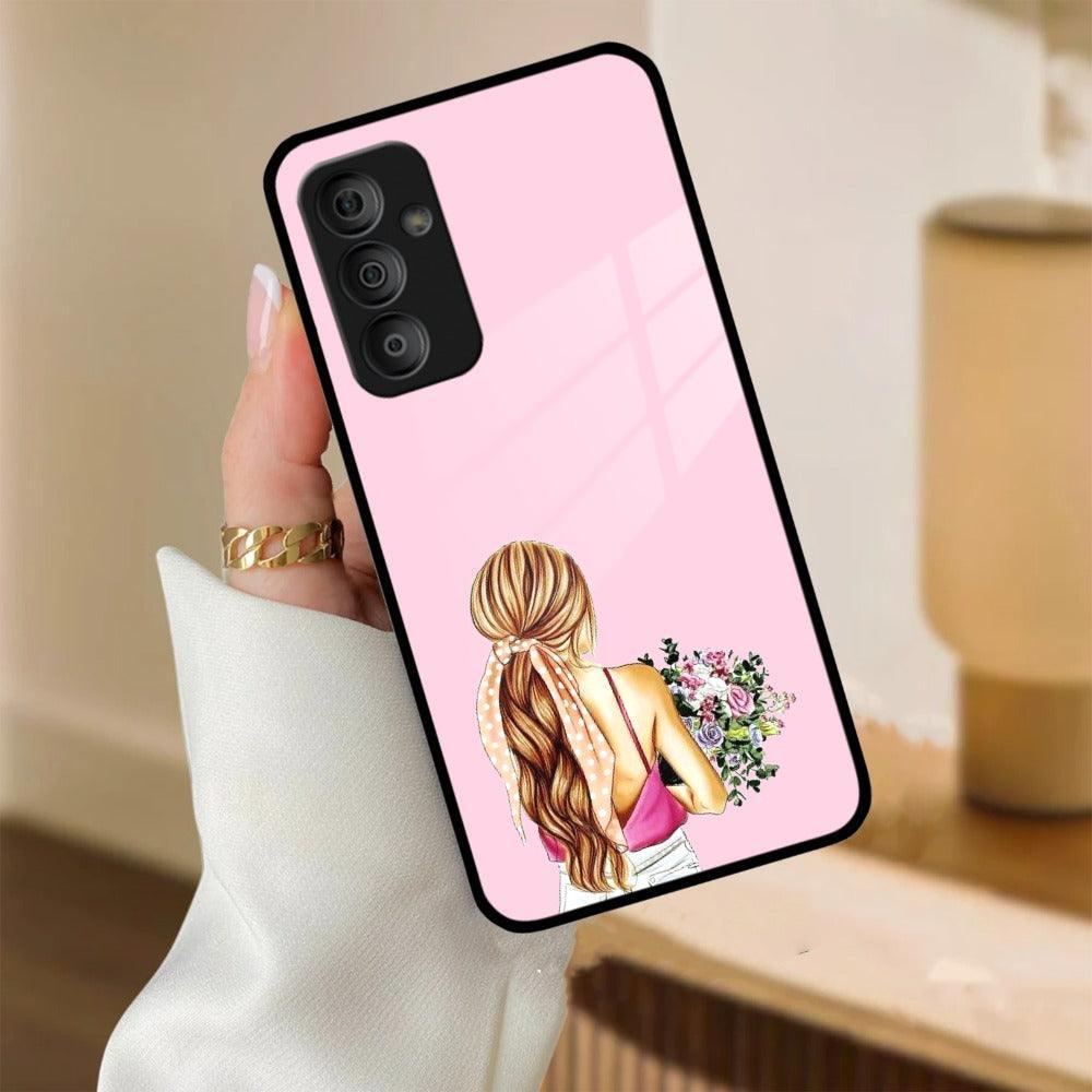 Styles Girl With Flower Glass Case For Samsung - ShopOnCliQ
