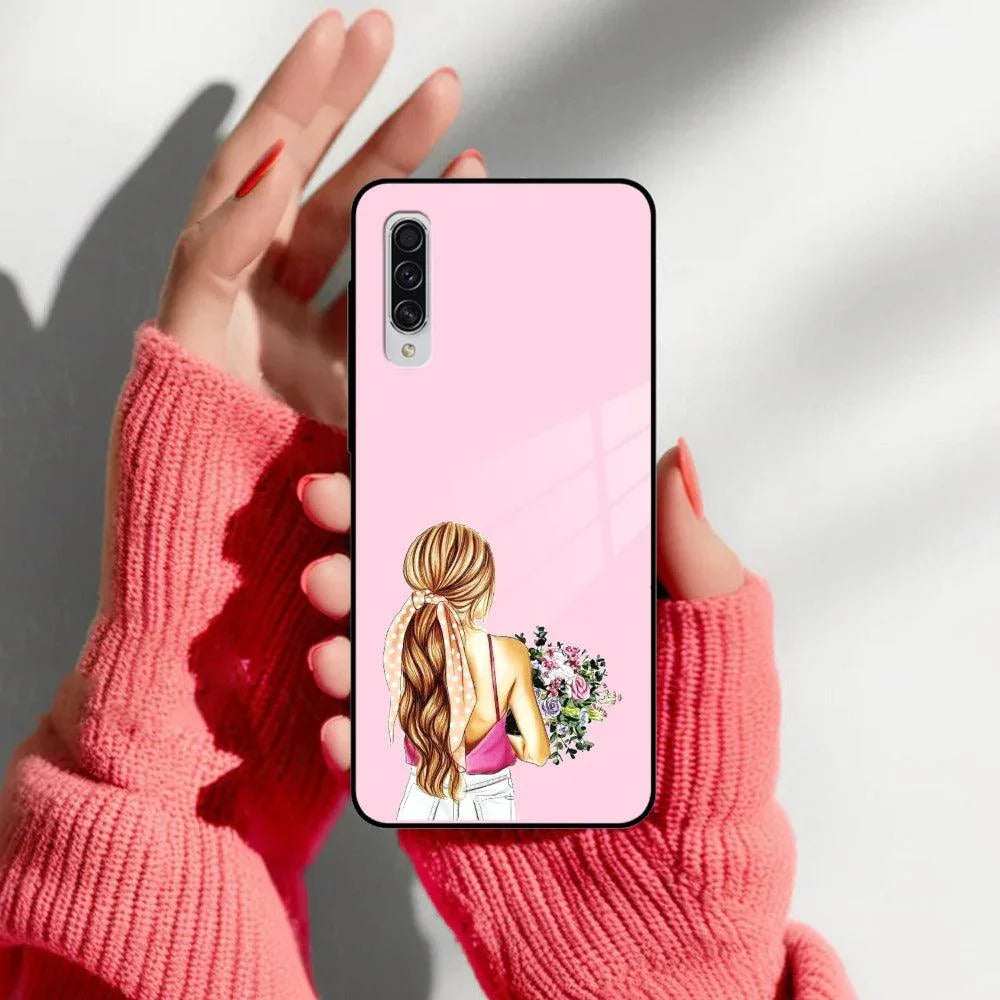 Styles Girl With Flower Glass Case For Samsung - ShopOnCliQ