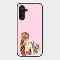 Styles Girl With Flower Glass Case For Samsung Galaxy M36 5G