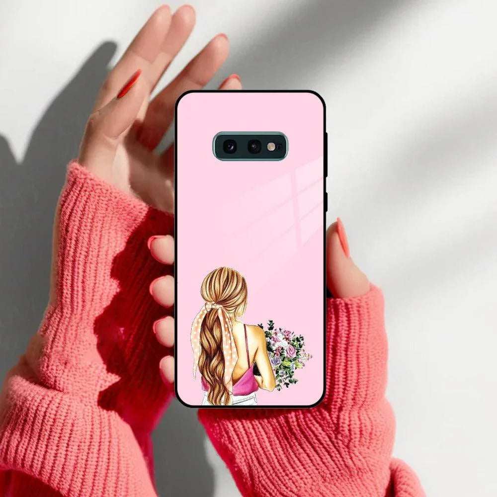 Styles Girl With Flower Glass Case For Samsung - ShopOnCliQ