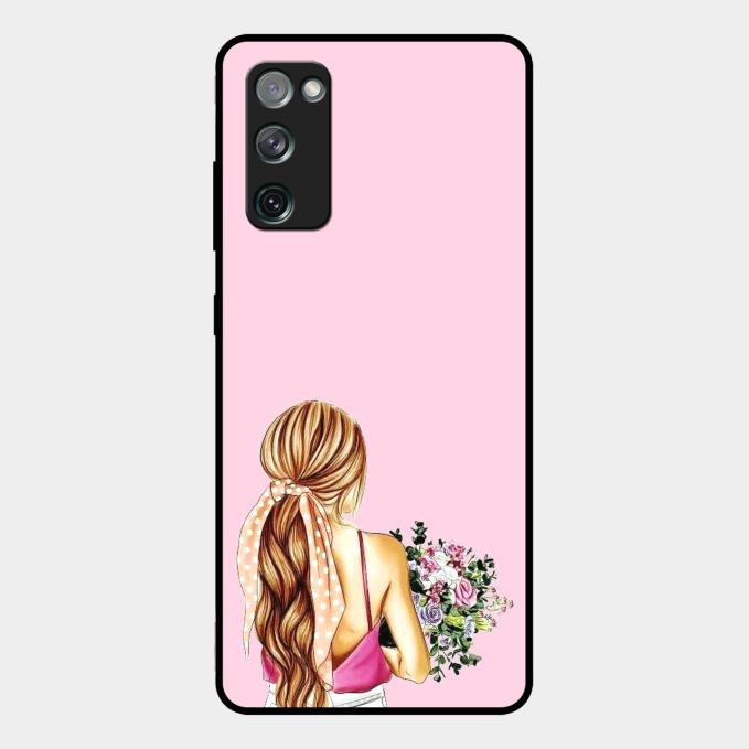 Styles Girl With Flower Glass Case For Samsung Galaxy S20 Fe 5G
