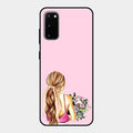Styles Girl With Flower Glass Case For Samsung Galaxy S20