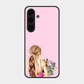 Styles Girl With Flower Glass Case For Samsung Galaxy S24 Fe 5G