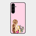 Styles Girl With Flower Glass Case For Samsung Galaxy S24 Plus 5G