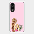Styles Girl With Flower Glass Case For Samsung Galaxy S25 Edge 5G