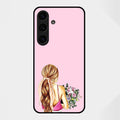 Styles Girl With Flower Glass Case For Samsung Galaxy S25 FE 5G