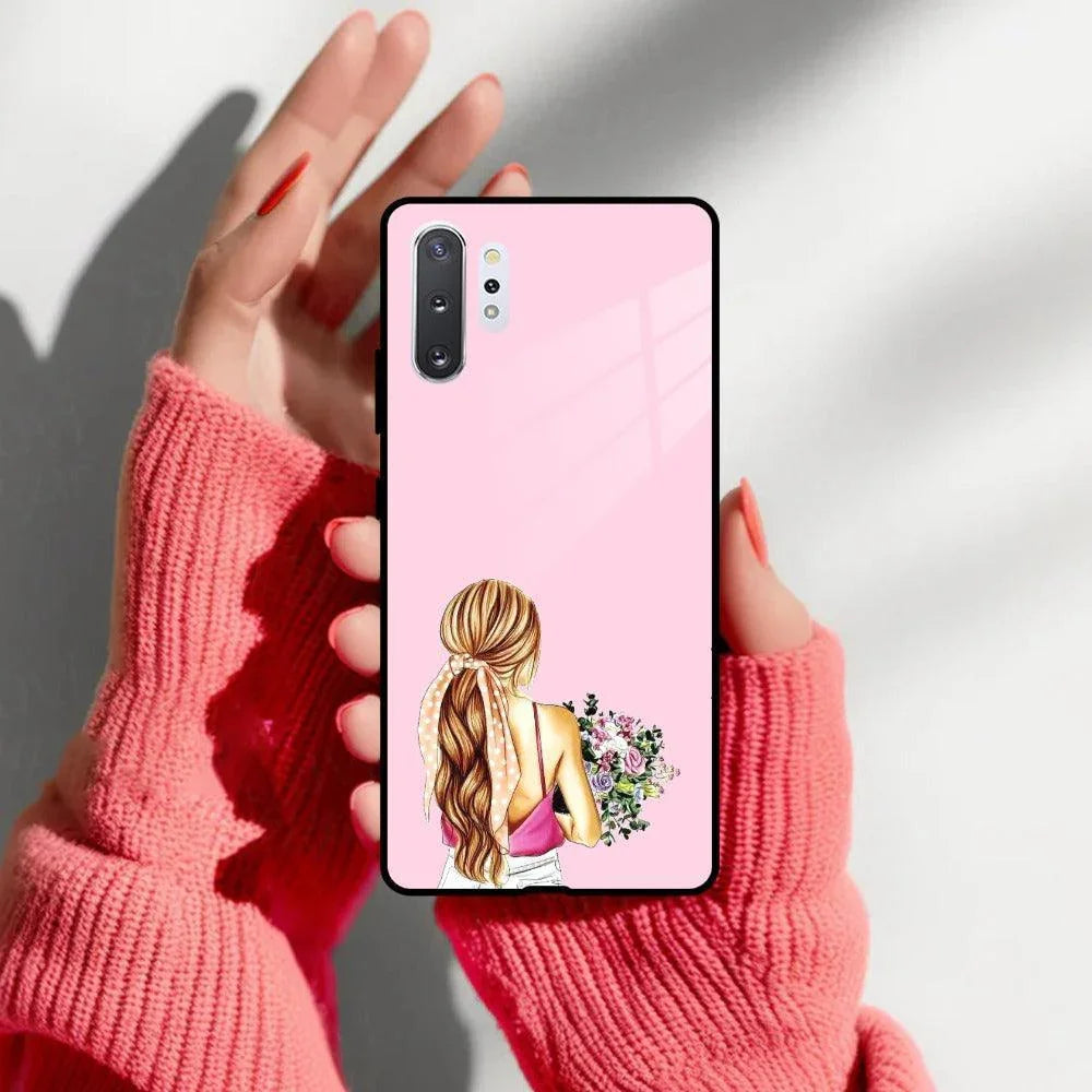Styles Girl With Flower Glass Case For Samsung - ShopOnCliQ